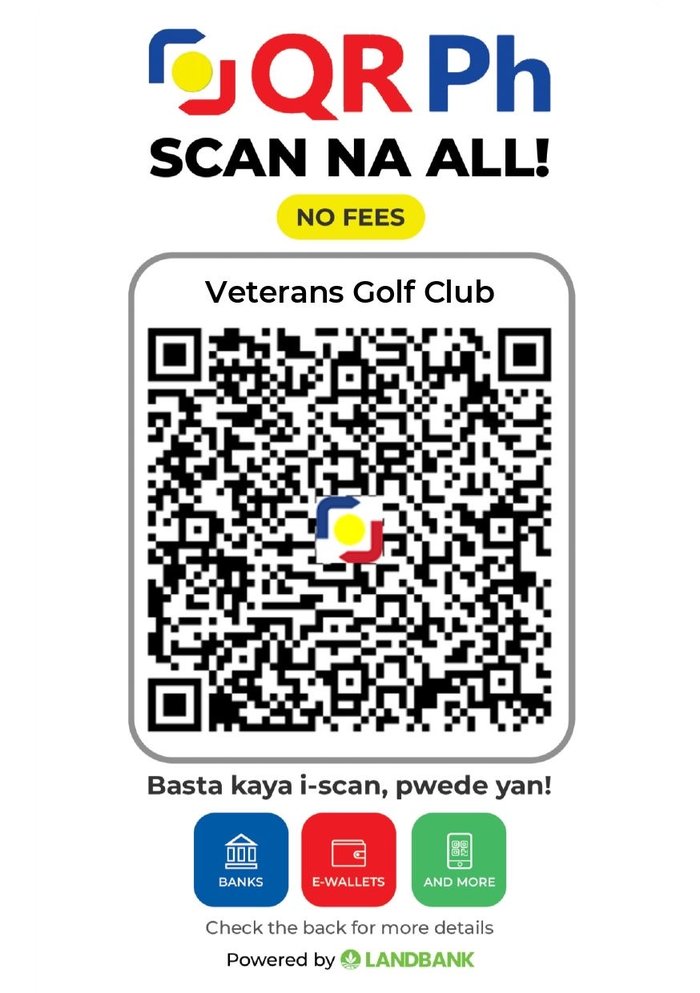 QR Ph payment code for Veterans Golf Club, powered by Landbank